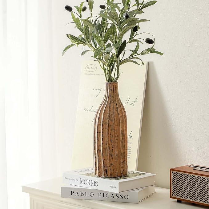 Natural Branch Design Ceramic Vase:Decorative Flower Vase for Modern Home Decor,Handmade Pottery Vase for Home Decor, Living Room,Kitchen,Office,Bedroom,CenterpieceTable Decorations-15inch Brown Color