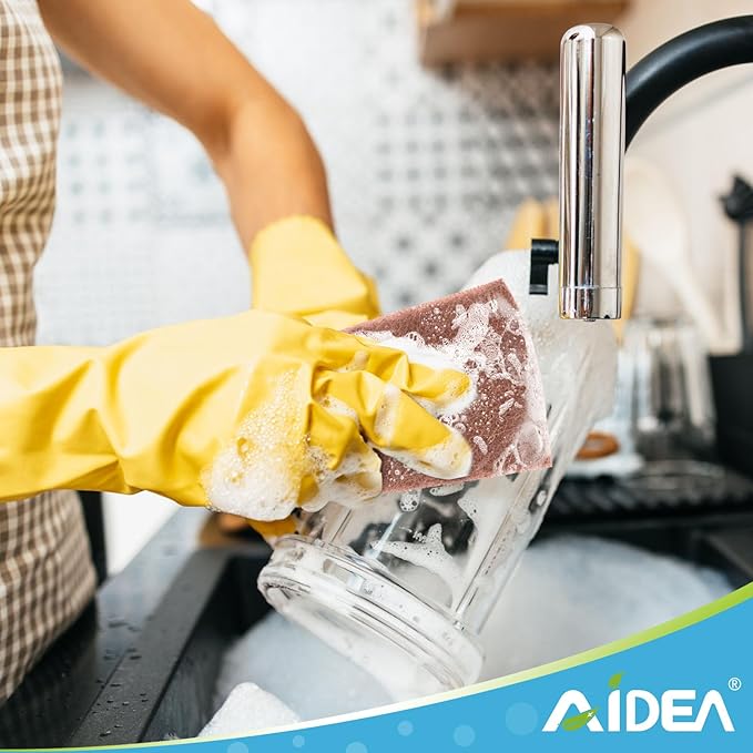 AIDEA Non-Scratch Natural Scouring Pads, Dish Scrubber Pads for Household and Kitchen, Cellulose Multipurpose Scour Pads for Cleaning -Natural Sisal Fibers, 24 Pack, 5.5in*3.5in