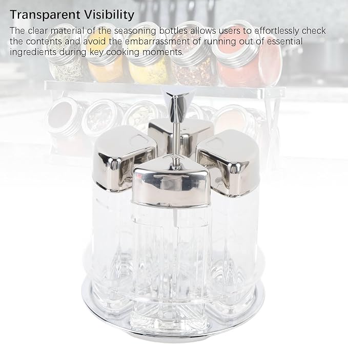 Glass Meal Prep Containers : 2X150ml 2X80ml Rotating Transparent Seasoning Containers for Oil, Salt, and Meal Essentials