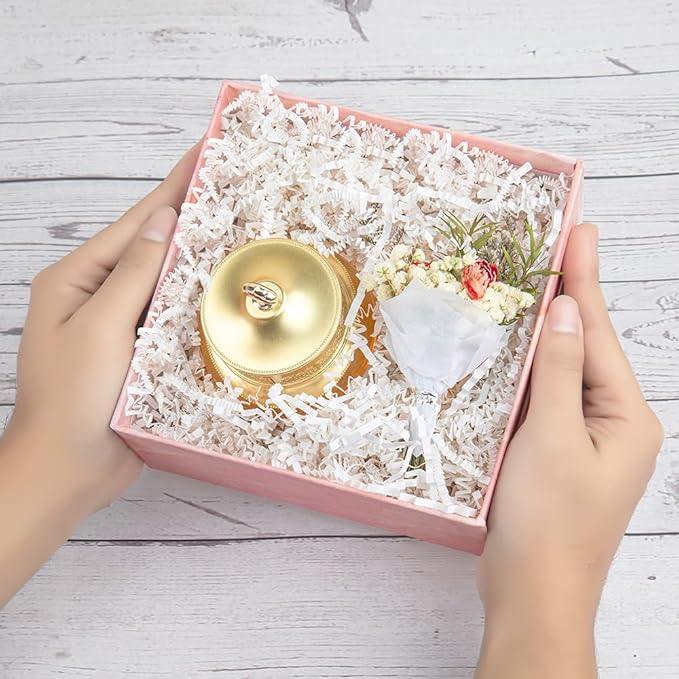 Caleihd Crinkle Cut Paper Shred Packing Grass Cushion Paper Streamer for Christmas Wedding Birthday Bridesmaid Engagement Craft Gift Boxes Bags Basket Filler Decoration 4.5oz White