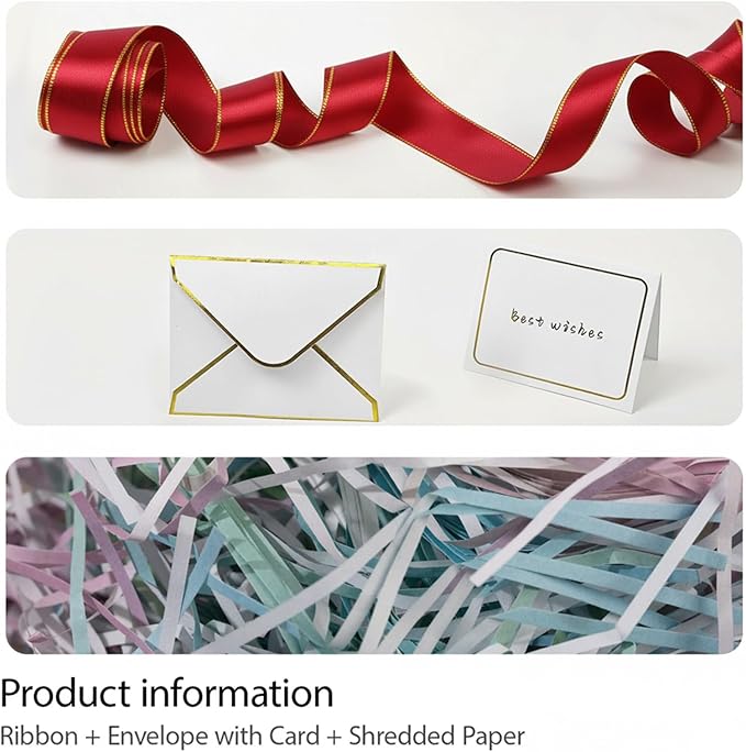 Rinrda Extra Large Gift Box 16.5x13x5.5 inches,Red Gift Boxes with Lids for Presents,Perfect for Birthday,Valentine's Day,Christmas,Anniversaries,Contains Card,Ribbon,Shredded Paper Filler.