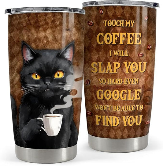 Black Cat Tumbler 20oz Stainless Steel Insulated Coffee Travel Mug Cup for Men Women on Birthday Christmas