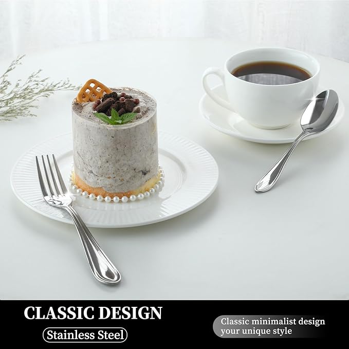 Silverware Set, 40-Piece Stainless Steel Flatware, 18/0 Stainless Steel Utensils, Dishwasher Safe, Modern Tableware for Home & Kitchen Dining