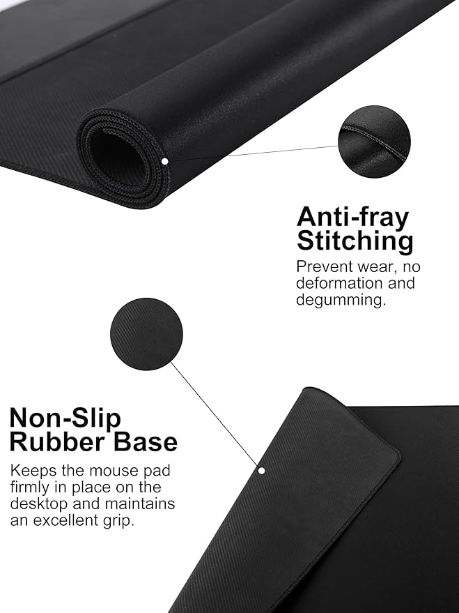 TopMade Mouse Pad with 15W Wireless Charging & Removable 8-Digit Solar Calculator, 31.5" x 15.75" XXL Large Desk Pad, Gaming Computer Keyboard Pad, Waterproof Mousepad Home Office Desk Mat, Black