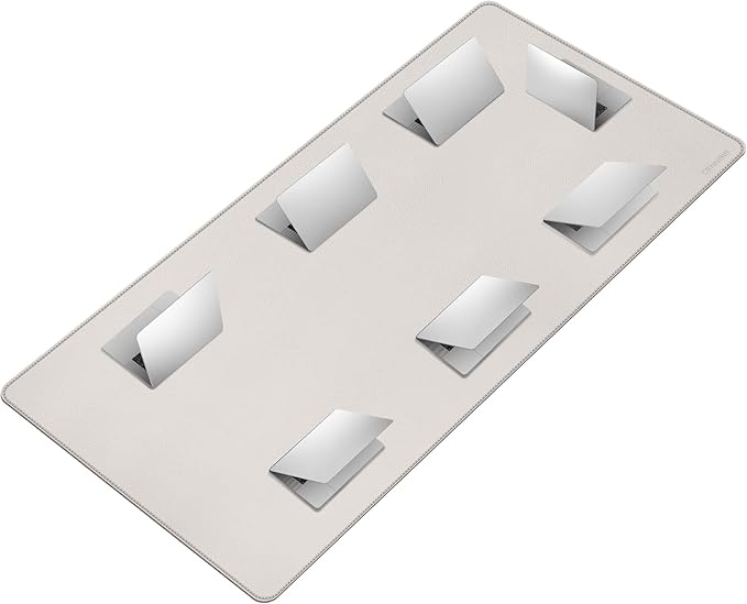 CENNBIE MAX200 78.7" x 39.4" Leather Desk Mat, Extra Large Desk Pad Blotter Protector, Extended Table Pad, Waterproof PU Leather Desk Mat on top of desks Large for Office and Home (Cream)