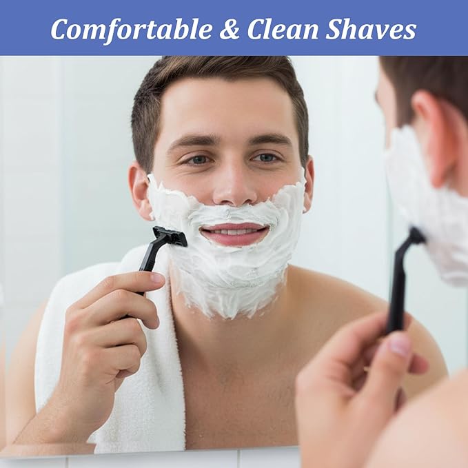 400PCS Twin Blade Disposable Razors with Clear Safety Cap, Plastic Portable Manual Shavers Stainless Steel Blade for Men Women Bathing Homeless Hotel Travel Camping harity Apartment