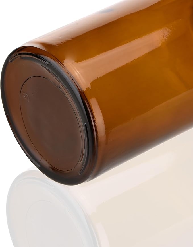 Lab Glass Reagent Bottle,Wide Mouth Glass Storage Bottle with Ground Stopper,Decorative Bottles/Vase (Amber, 500ML)