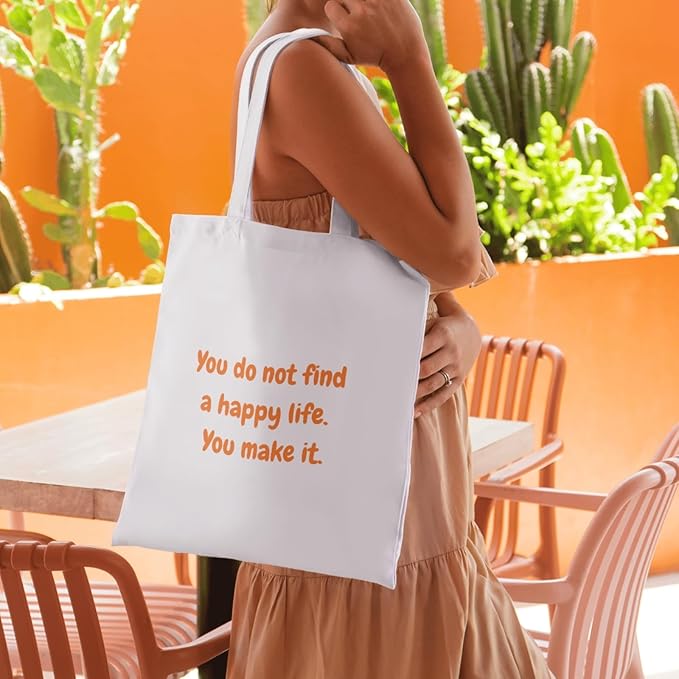 Custom Canvas Tote Bag Double-Sided Personalized with Logo/Text,Customized Bags for Women
