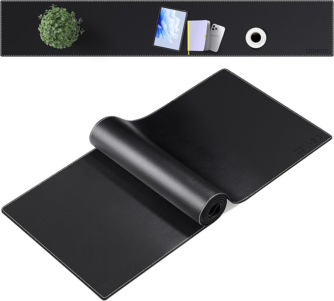 CENNBIE Console Table Leather Cover - 70.8 x 11.8 Inches Sofa Table Narrow Long Mat - TV/Media/Gaming/Center Console Table Protector Pad for Narrow Side Table, Sideboard, Entryway Table (Black)