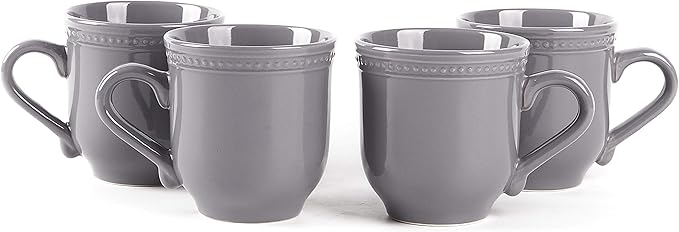 Pearl Dots Stoneware Dinnerware (16pc Set, Grey)