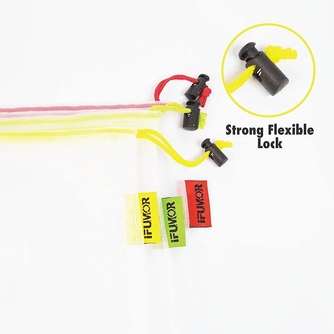 8 Pack Eco Friendly Reusable Mesh Produce Bags Washable Durable Mesh Produce Bags Drawstring with Colorful Tare Weight Tags