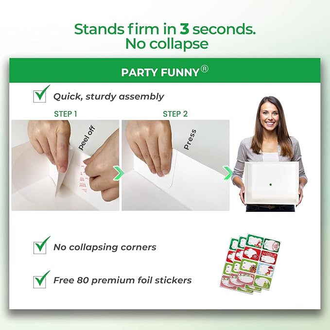 12 Kraft Christmas Gift Boxes with Lids for wrapping Large Clothes and 80 Foil Christmas Gift Stickers (Assorted size for wrapping Robes, Sweater, Coat, Shirts and Clothes xmas Holiday Present)