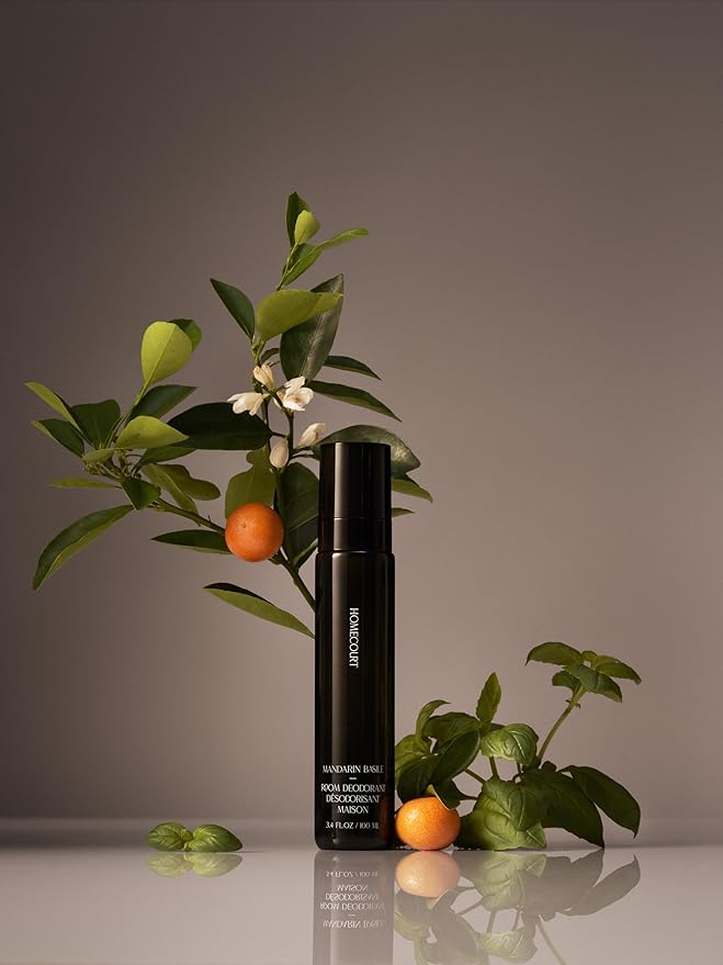 Homecourt Room Deodorant, Natural Room Spray, Fine Fragrance of Basil & Ripe Fig, For Kitchen, Bathroom & more, Clean Formula, Mandarin Basile, 3.4 oz