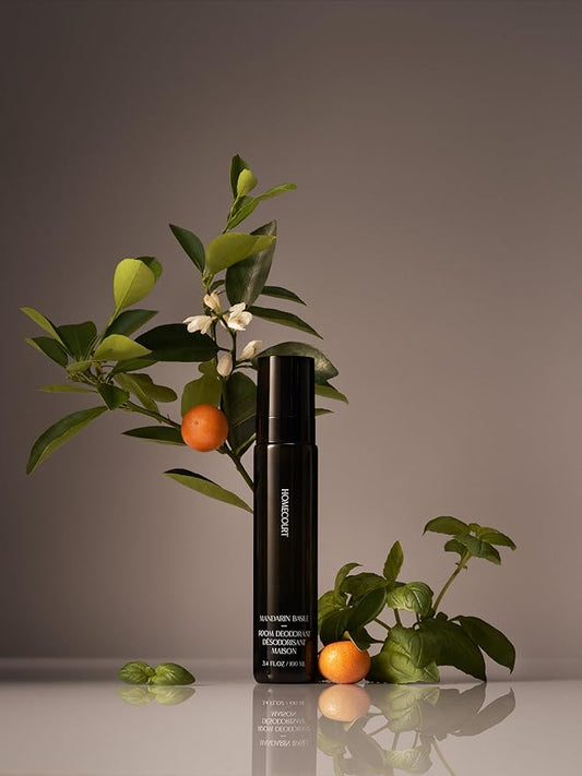 Homecourt Room Deodorant, Natural Room Spray, Fine Fragrance of Basil & Ripe Fig, For Kitchen, Bathroom & more, Clean Formula, Mandarin Basile, 3.4 oz