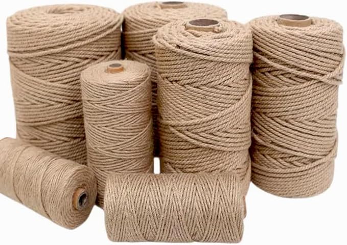 4mm Jute Rope 164Feet Burlap Twine Natural Thick Strong Hemp Cord for Arts Crafts DIY Decoration Gift Wrapping.