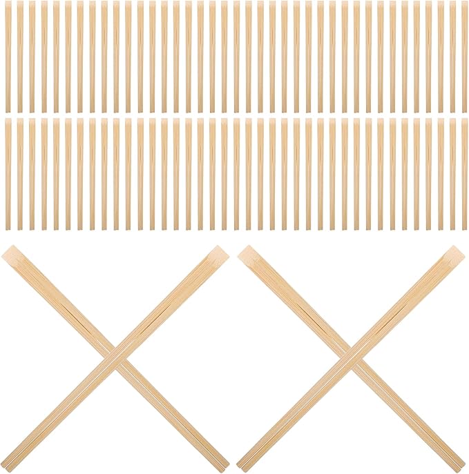 LOGOFUN 200pcs Disposable Bamboo Chopsticks 24cm Extra Thick Splinter-free for Takeout Restaurant Catering Office Lunch Picnic