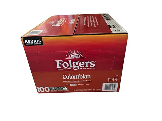 Folgers Colombian Medium Roast Coffee, 100 Keurig K-Cup Pods