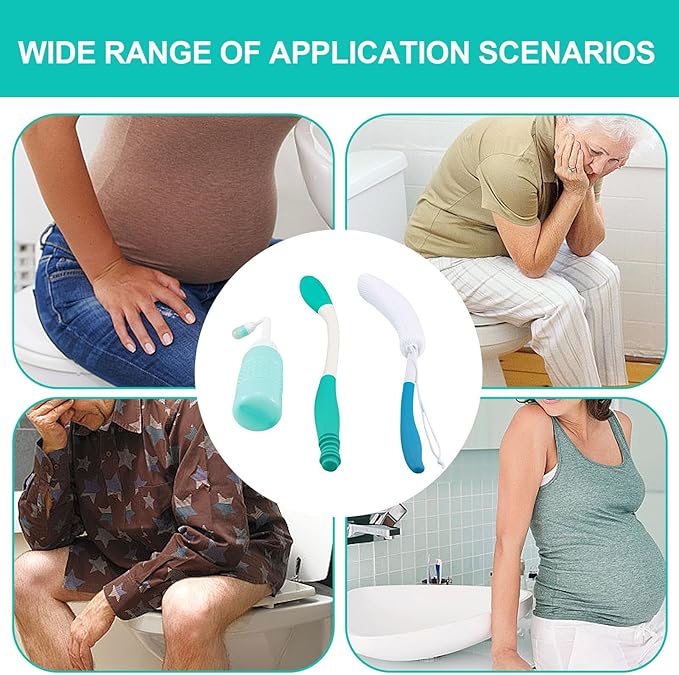 Care Assist - Hygiene Tool, Butt Wiper with Extended Easy-Reach Handle, Butt Wiping Aid Tool with Gentle Grip Support, Bidet Body Brush for Hospital Daily Travel Seniors Disabled Toilet Shower Home Co