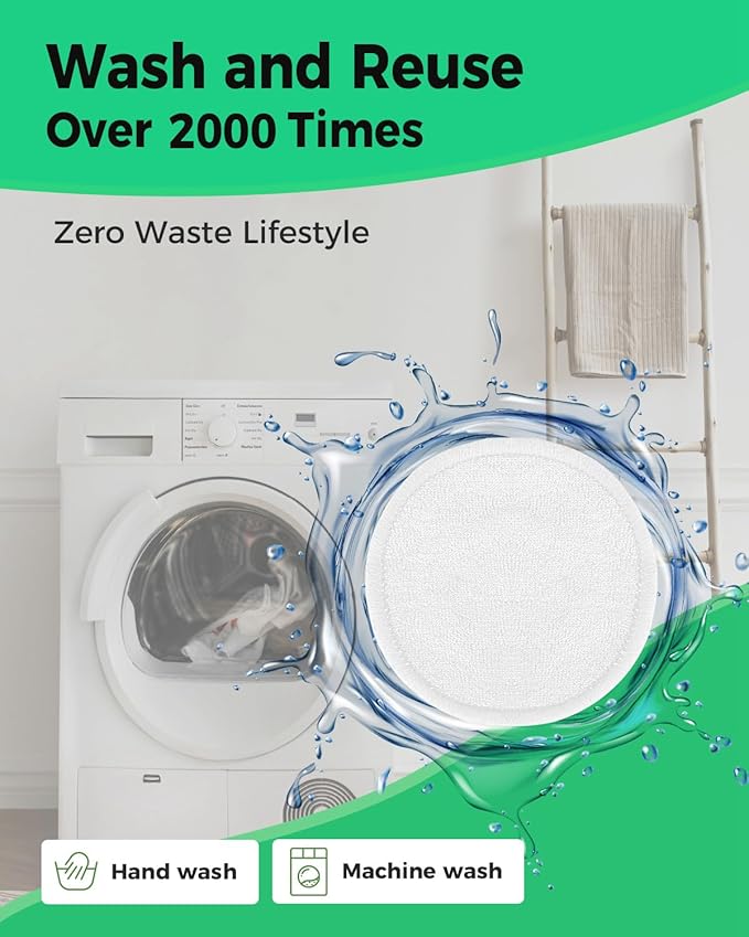 ProCIV Reusable Makeup Remover Pads - 16 Packs Washable Organic Reusable Cotton Rounds for All Skin Types & Toner with Laundry Bag, Zero Waste Reusable Cotton Pads for Face for Woman Gift (White)