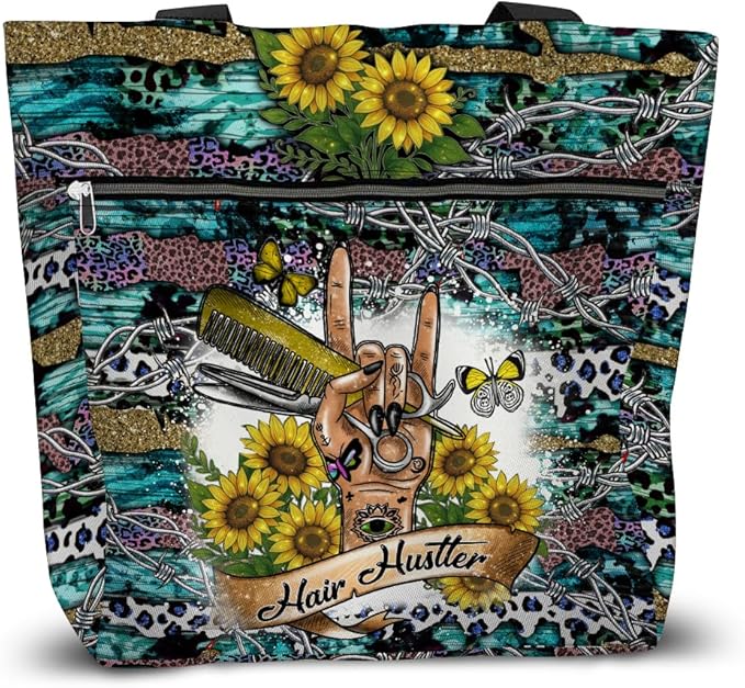 Aesthetic Tote Bag with Zipper & Pockets, Thoughtful Shoulder Bag Gift for Grandma and Women on the Go