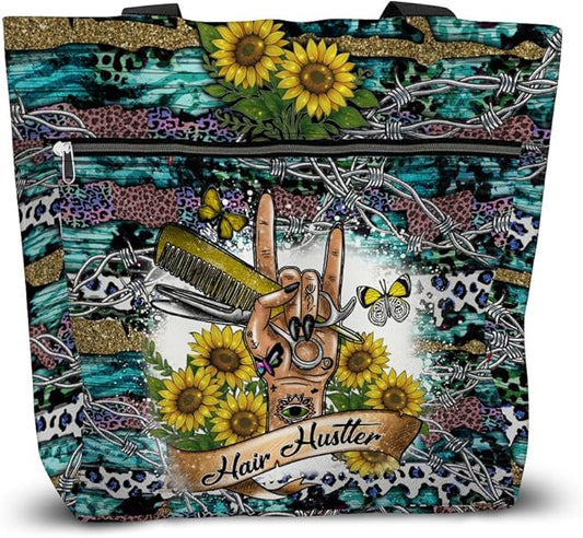 Aesthetic Tote Bag with Zipper & Pockets, Thoughtful Shoulder Bag Gift for Grandma and Women on the Go