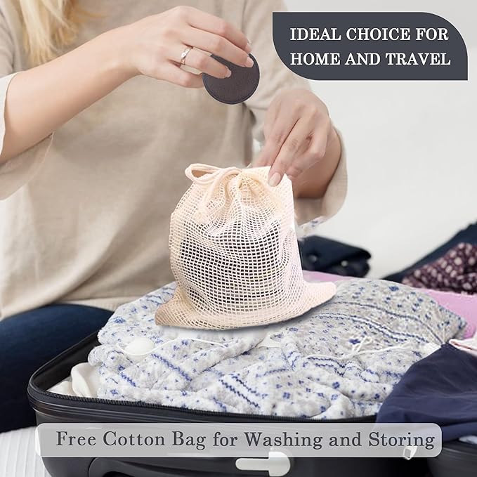 Reusable Makeup Remover Pads - 30 Packs Soft & Washable Bamboo Cotton Rounds, Reusable Face Pads for Skincare & Cleansing, Cotton Rounds with Mesh Bag for Storage