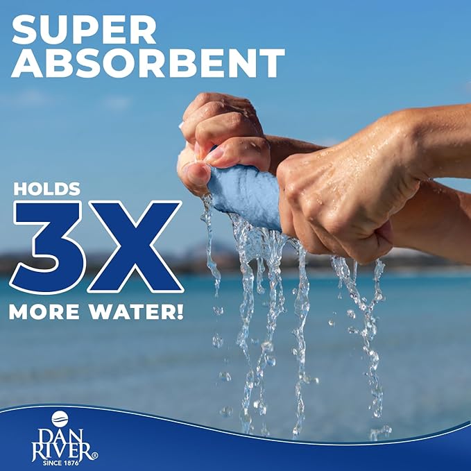 DAN RIVER 8 PC Luxury Bath Towels for Bathroom, 2 Bath, 2 Hand, and 4 Wash Cloths, 600 GSM 100% Ring Spun Cotton Towel Set, Highly Absorbent, Gym, Hotel, and Spa, Medium Blue