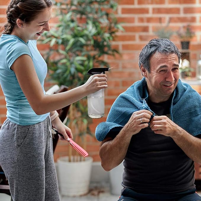 Wedama Glass Spray Bottle, 2 Pack Clear 16 oz Glass Spray Bottles for Cleaning Solutions and Essential Oils, Refillable Empty Spray Bottle with Adjustable Nozzles for Alcohol, Plant and Hair Care