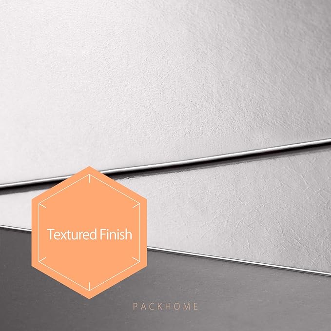 PACKHOME 17x14.5x5.5 Inches, Extra Large Gift Box with Lid, Magnetic Closure Box for Clothes and Large Gifts (Glossy Silver with Grass Texture)