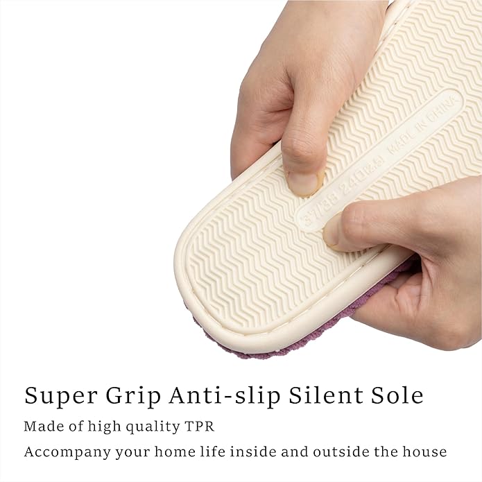 Chantomoo Slippers for Women Memory Foam House Womens Slipper Slides Home Bedroom Bathroom Spa Open Toe Corduroy Bow Slippers Cozy Comfortable