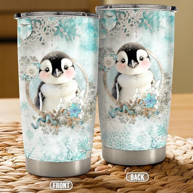 Penguin Tumbler 20oz Stainless Steel Insulated Coffee Travel Mug Cup for Women Girls Penguin Gifts for Birthday Christmas