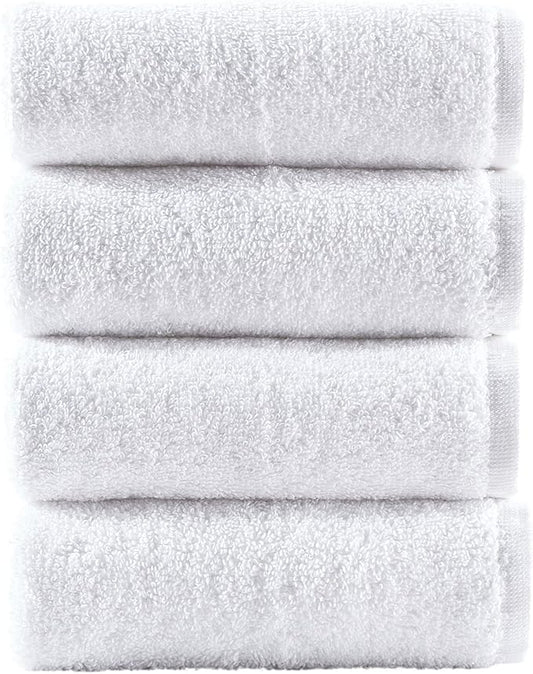Washcloth Linen Set Premium Original Turkish Cotton, Hotel Quality for Maximum Softness & Absorbency Face Towels for Hand, Kitchen & Cleaning (White Washcloths Set)
