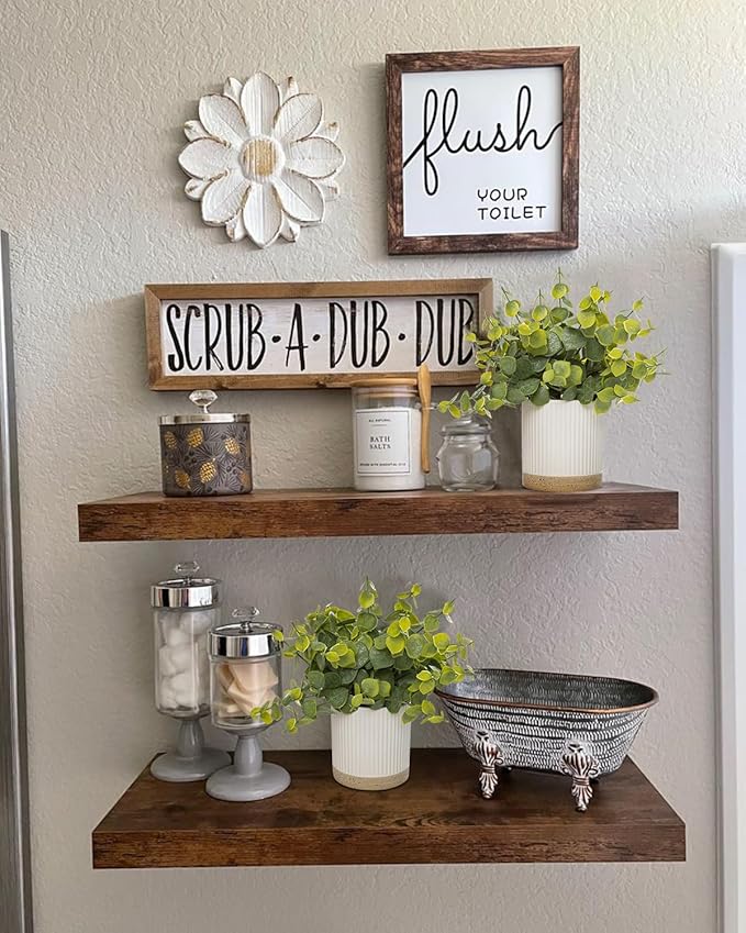 Small Fake Eucalyptus for Decorative Trays,9.5" Artificial Eucalyptus Ceramic Potted Plants for Office Desk,Faux Greenery Plant for Home Bathroom Floating Shelves Decor(Green)