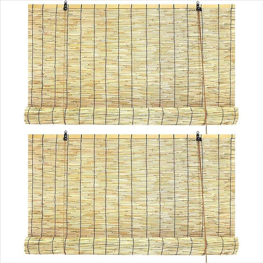 Bamboo Privacy Blinds, Cordless Outdoor Bamboo Roll up Shades for Patio Porch, 30" 34" 40" 45" 50" 55" 65" 70" Cordless Roll up Shade Roman Shades for Home Decor Balcony