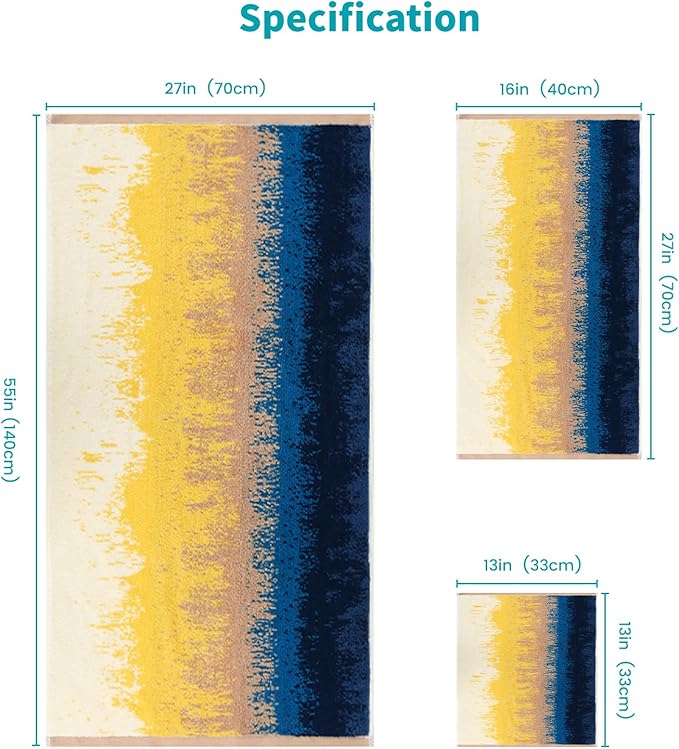 SEMAXE 12-Piece Family Bathroom Towel Set - 100% Cotton, 4 Bath Towels, 4 Hand Towels, 4 Washcloths, Ultra-Soft and Super Absorbent, Lighter Weight
