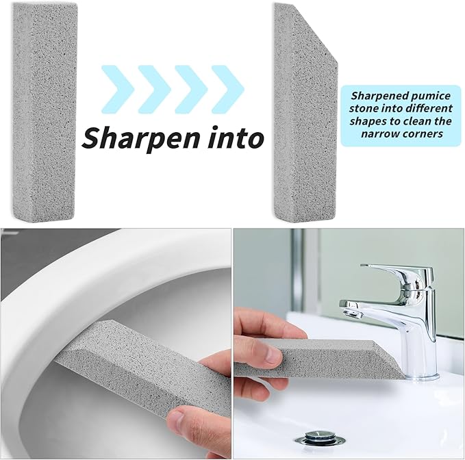 90 Pack Pumice Stones Bulk for Cleaning - Grey Pumice Scouring Pad, Pumice Stick Cleaner for Removing Toilet Bowl Ring, Bath, Household, Kitchen, Pool, 5.9 x 1.4 x 0.9 Inch