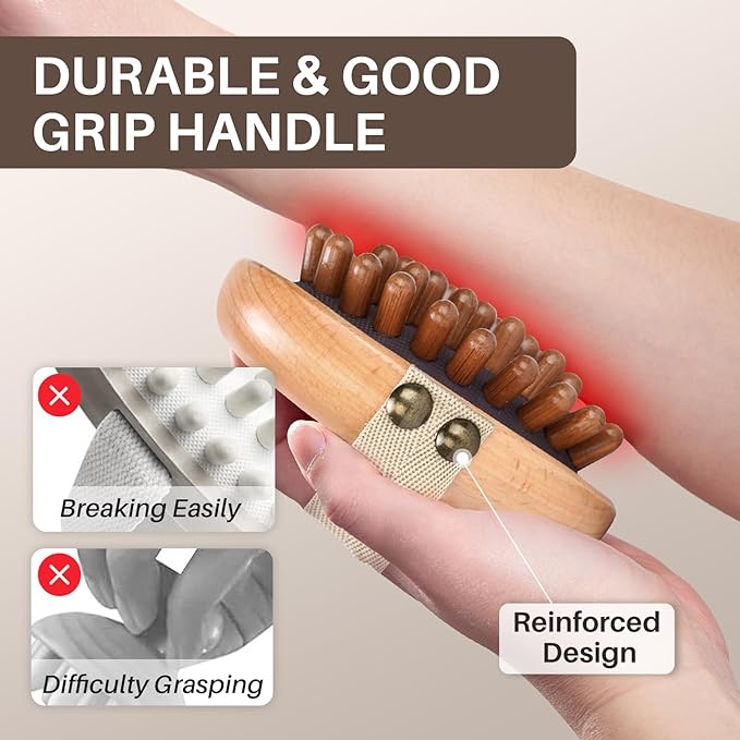 Wood Therapy Massage Tool for Belly Fat,Wooden Meridian Massage Body Brush for Cellulite Remover, Cellulite Lymphatic Drainage Massager for Body Shaping, Maderoterapia Kit for Muscle Pain Relief