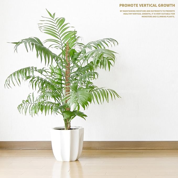 3 Pack Moss Pole Monstera Plant Support, 28 Inch Bendable Moss Poles for Climbing Plants with 20 FT Jute Ropes, Coco Coir Moss Pole Kit Support for Indoor Potted Plants, Pothos, Philodendron