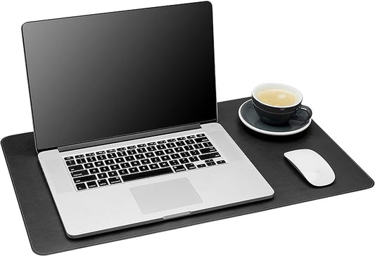 Gallaway Leather Desk Mat,Desk Writing Pad - Office Desk Pad, Medium 24" x 14" Black, Desk Mats on Top of Desks, Gift Ready Elegant Computer Desk Mat Desk Cover Desk Pad Protector PU Leather