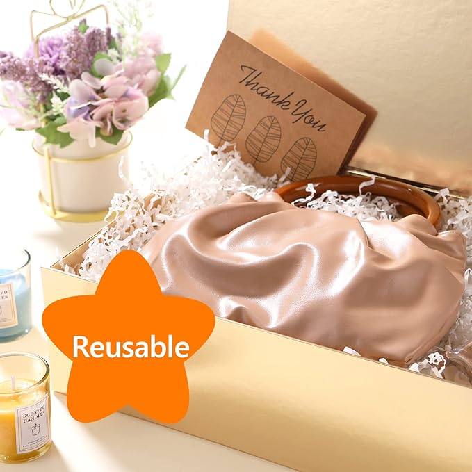 Large Gold Collapsible Gift Boxes with Magnetic Closure Lids 13.5x9x4.1 Inches, Bridesmaid Proposal Boxes for Presents (Glossy Gold, 6 Pack)