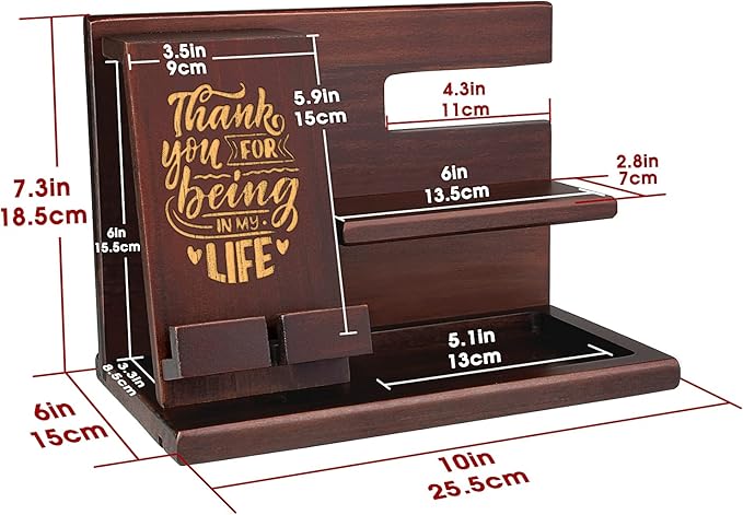 awofer Custom Gifts for Husband Boyfriend - Personalized Wood Phone Docking Station for Men - Christmas Anniversary Birthday Gift for Him - Multiple Copywriting Options