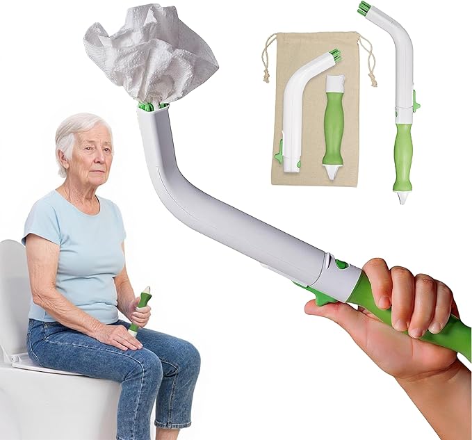Toilet Aids for Wiping – 14.5” Wipe Assist for Toileting for All People with Range of Motion Limitations – Toilet Wiper Reacher Aid/Toilet Paper Extender for Holding Tissue & Personal Hygiene Products