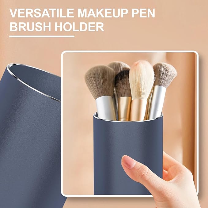 Metal Pen Holder Aluminum Pencil Holder Desktop Organizer Black for Office, School, Home 3.15 x 3.15 x 3.94 Inches-Grey