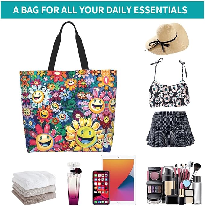 Tote Bag Shoulder Bags for Women Grocery Shopping Bag Reusable Bags Boho-Red Paisley 1