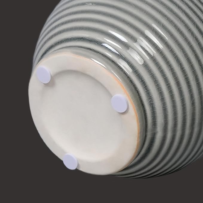 Sunddo Gray Ceramic Flower Vase， 6 Inch Small Modern Boho Vase for Home Decor, Decorative Vases with Handle, Neutral Accent for Minimalist, Table, Living Room, Bathroom, Shelf, Mantel Decor