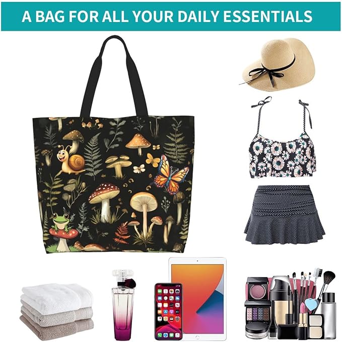 Tote Bag Shoulder Bags for Women Grocery Shopping Bag Reusable Bags Boho-Red Paisley 1