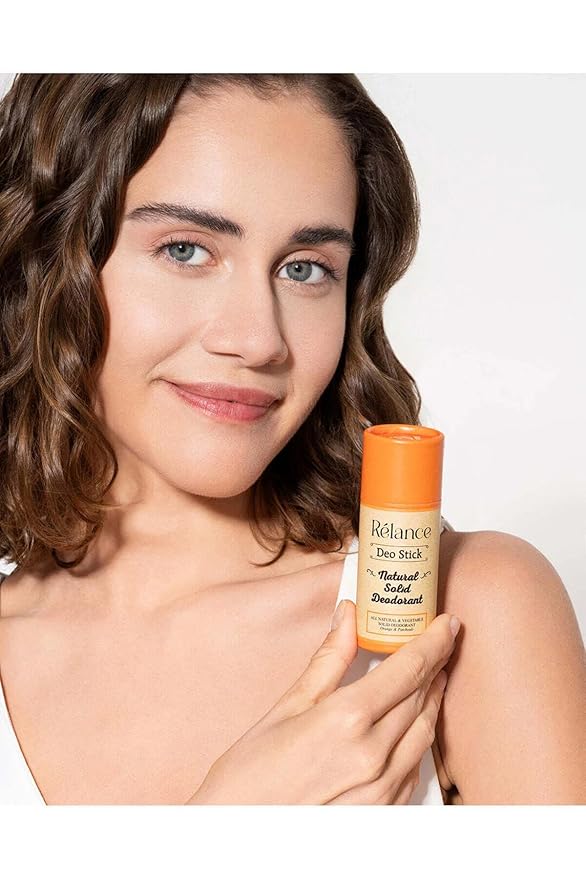 Relance Natural Solid Deodorant, Zero Waste, All Natural Vegetable, Eucalyptus and Orange Patchouli Scents, with Eco-Conscious Packaging (Orange)