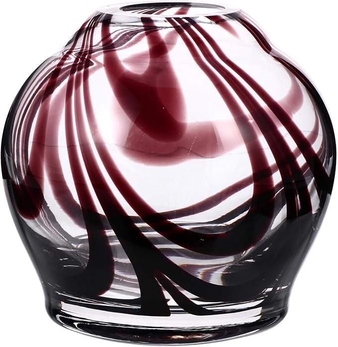 Sosoport Colored Round Glass Hydroponic Vase for Indoor Outdoor Plant Display Eco-Friendly Water Plant Container Creative Flower Planter for Home Office Decoration and