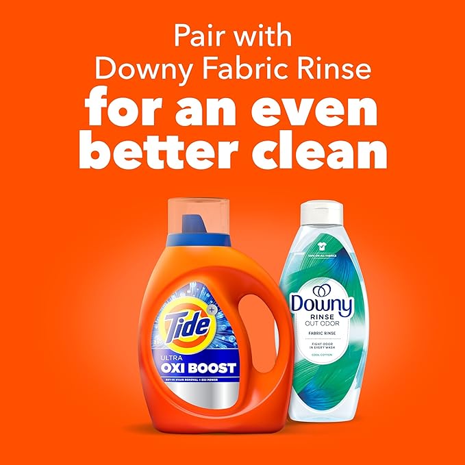 Tide Ultra Oxi Boost Liquid Laundry Detergent, 84 fl oz, 59 Loads, Advanced Stain Remover, Laundry Detergent Liquid with Extra Oxi Power