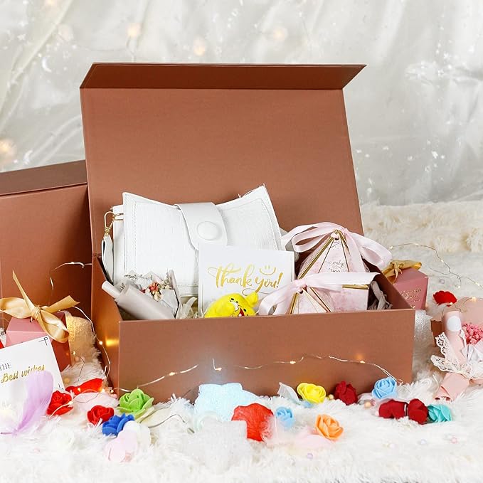 Luxury Large Gift Box 13.8"x9"x4.3" Storage Box Ribbon Magnetic Closure for Luxury Packaging Box for Mother's Day, Birthdays, Bridal Gifts,Weddings